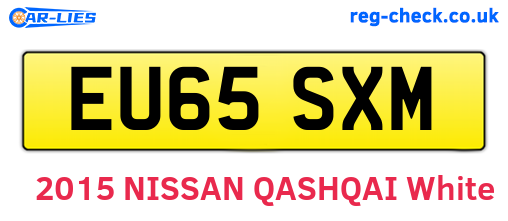 EU65SXM are the vehicle registration plates.