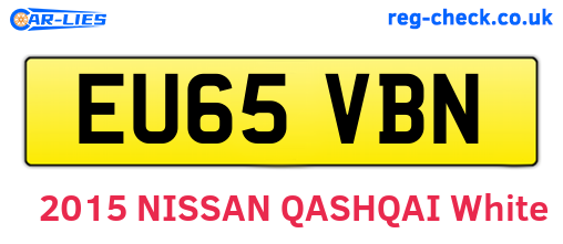 EU65VBN are the vehicle registration plates.