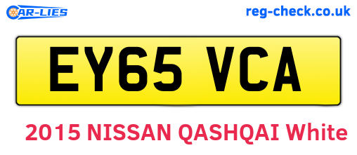 EY65VCA are the vehicle registration plates.