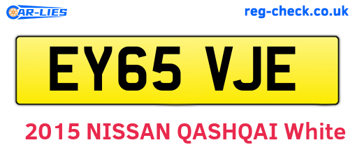 EY65VJE are the vehicle registration plates.