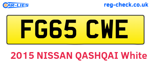 FG65CWE are the vehicle registration plates.