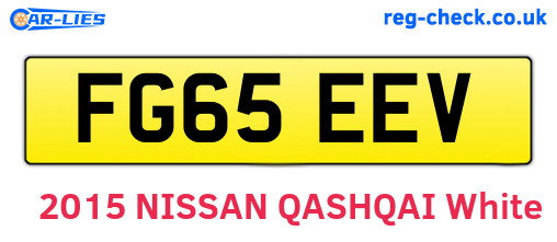 FG65EEV are the vehicle registration plates.