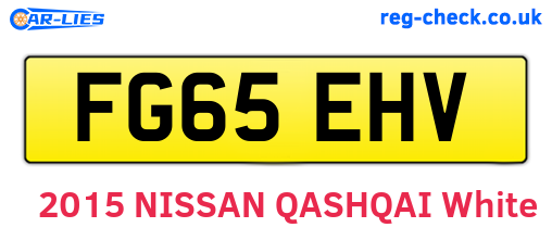 FG65EHV are the vehicle registration plates.