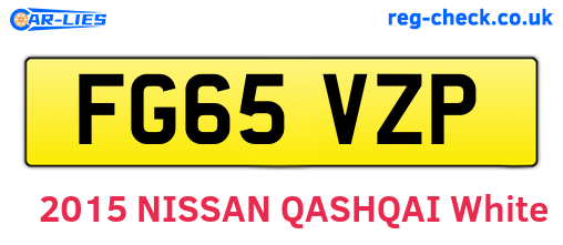 FG65VZP are the vehicle registration plates.