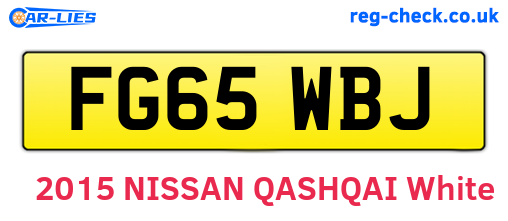 FG65WBJ are the vehicle registration plates.