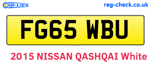 FG65WBU are the vehicle registration plates.