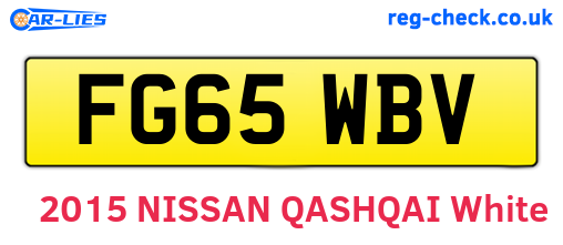 FG65WBV are the vehicle registration plates.