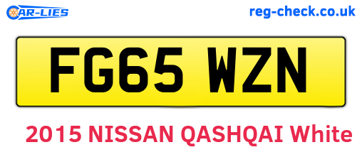 FG65WZN are the vehicle registration plates.
