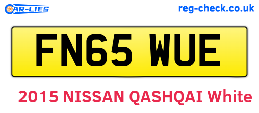FN65WUE are the vehicle registration plates.