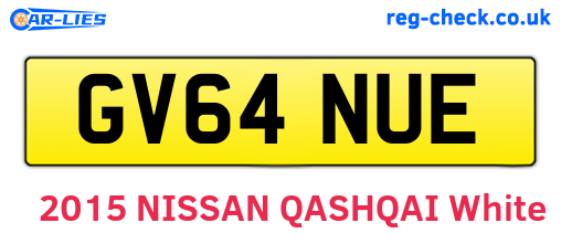 GV64NUE are the vehicle registration plates.