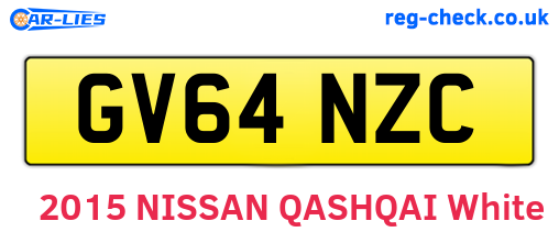 GV64NZC are the vehicle registration plates.