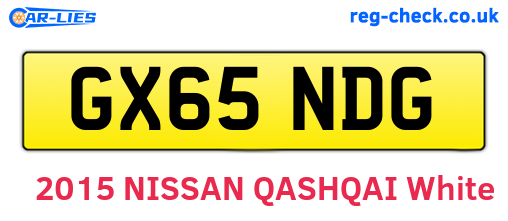 GX65NDG are the vehicle registration plates.