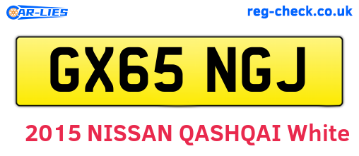 GX65NGJ are the vehicle registration plates.