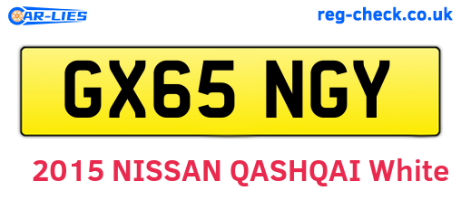 GX65NGY are the vehicle registration plates.