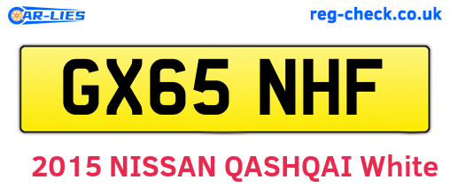 GX65NHF are the vehicle registration plates.
