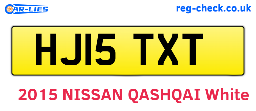 HJ15TXT are the vehicle registration plates.