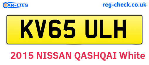 KV65ULH are the vehicle registration plates.