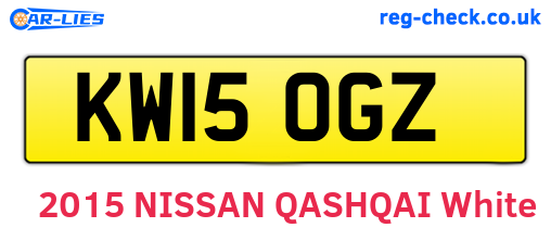 KW15OGZ are the vehicle registration plates.