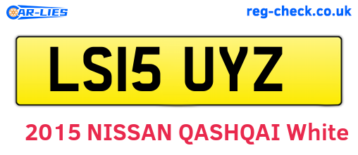 LS15UYZ are the vehicle registration plates.