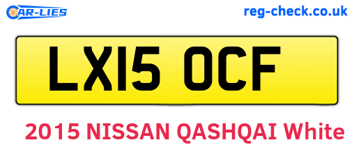 LX15OCF are the vehicle registration plates.