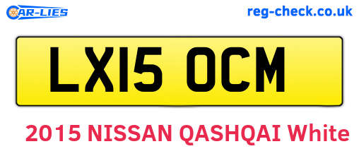 LX15OCM are the vehicle registration plates.
