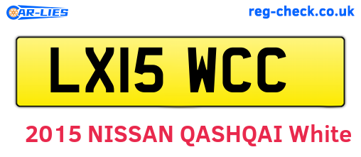 LX15WCC are the vehicle registration plates.