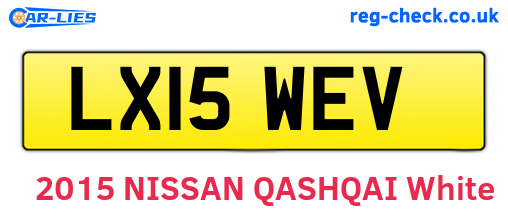 LX15WEV are the vehicle registration plates.