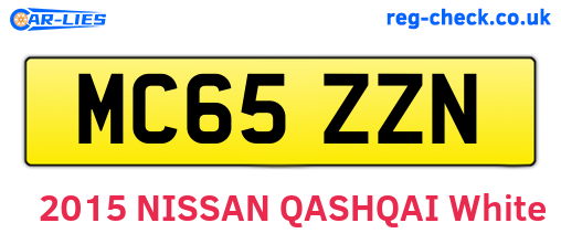 MC65ZZN are the vehicle registration plates.