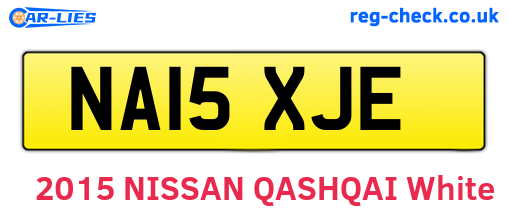 NA15XJE are the vehicle registration plates.