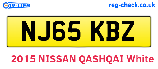 NJ65KBZ are the vehicle registration plates.