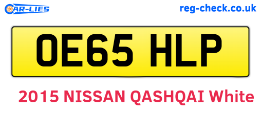 OE65HLP are the vehicle registration plates.
