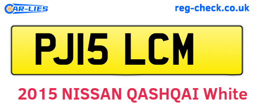 PJ15LCM are the vehicle registration plates.