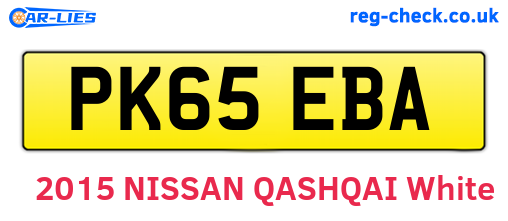 PK65EBA are the vehicle registration plates.