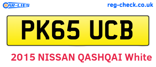 PK65UCB are the vehicle registration plates.