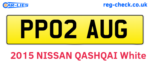 PP02AUG are the vehicle registration plates.