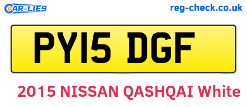 PY15DGF are the vehicle registration plates.
