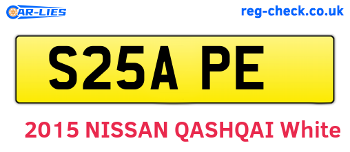 S25APE are the vehicle registration plates.