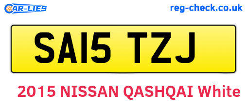 SA15TZJ are the vehicle registration plates.