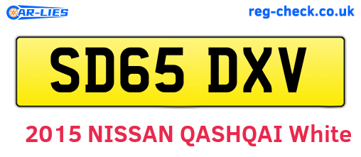 SD65DXV are the vehicle registration plates.