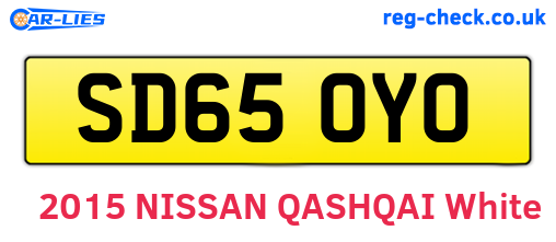 SD65OYO are the vehicle registration plates.