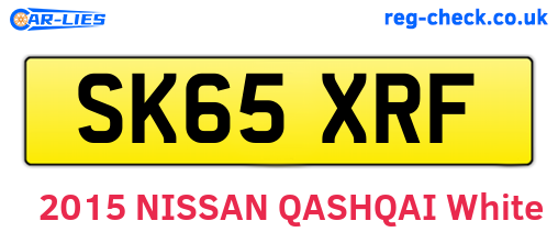 SK65XRF are the vehicle registration plates.