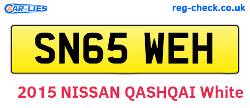 SN65WEH are the vehicle registration plates.