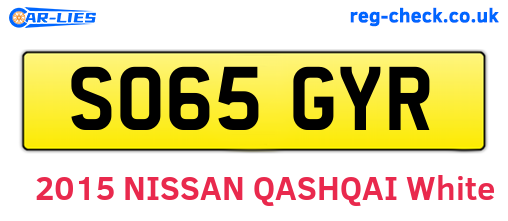 SO65GYR are the vehicle registration plates.