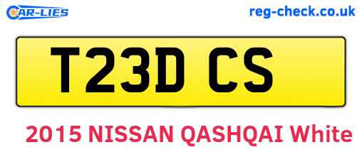 T23DCS are the vehicle registration plates.