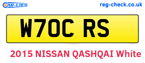 W70CRS are the vehicle registration plates.
