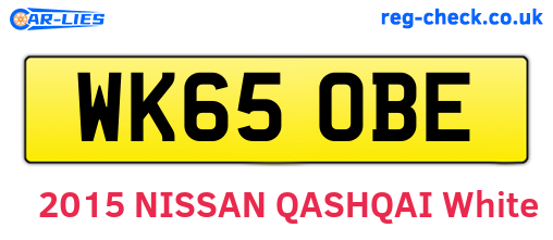 WK65OBE are the vehicle registration plates.