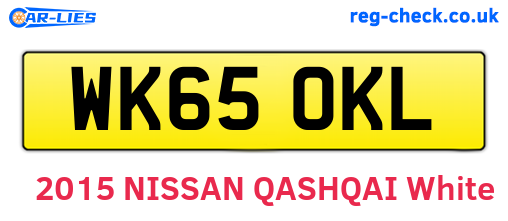 WK65OKL are the vehicle registration plates.