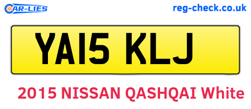 YA15KLJ are the vehicle registration plates.