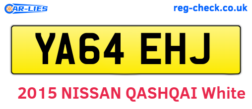YA64EHJ are the vehicle registration plates.