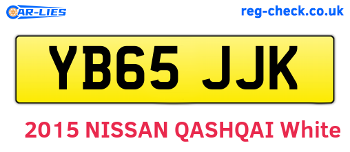 YB65JJK are the vehicle registration plates.